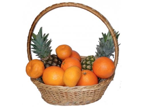 Корзина с ананасами и цитрусовыми №064 